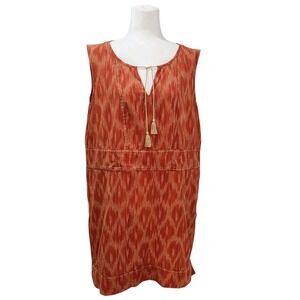 Toad&Co Rust Orange Printed Sleeveless Mini Dress